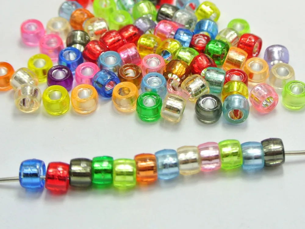 volgens uit Charles Keasing 500 Mixed Color Silver Foil Acrylic Barrel Pony Beads 6x4mm For Kids Craft  Kandi Bracelet - Beads - AliExpress