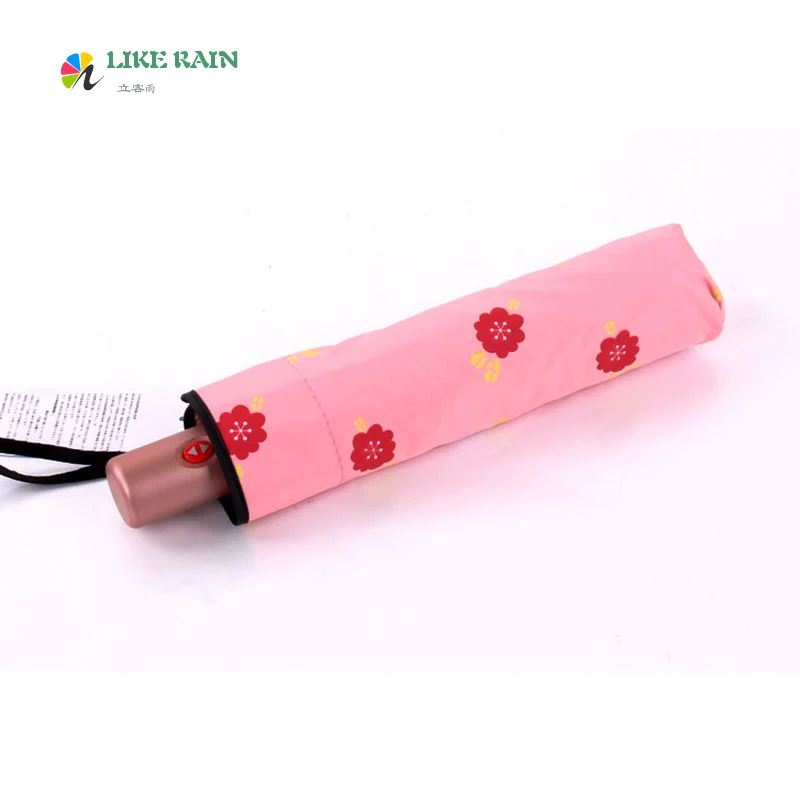 Как дождь мини автоматический зонтик высокого качества романтическая Сакура 220 г Супер легкий зонтик дождь женский солнцезащитный Зонт UBY02 - Цвет: Розовый