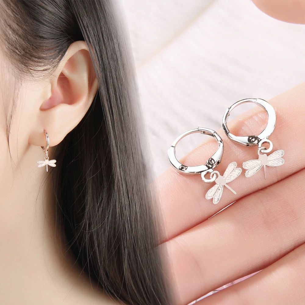 

ECODAY Oorbellen Brincos Stud Earrings Women Dragonfly Earings Fashion Jewelry Pendients boucle d'oreille