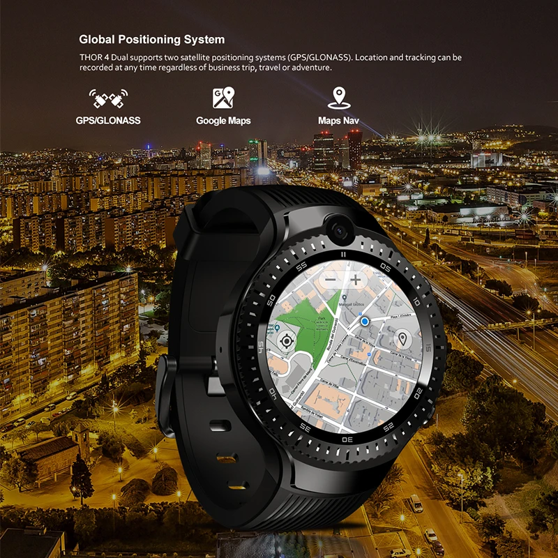 Zeblaze Thor 4 Dual Smart Watch Men Heart Rate Smartwatch Double HD Camera 4G Wristwatch Support GPS WIFI Luxury Christmas Gifts