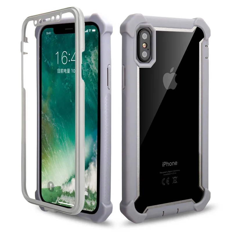 Модный противоударный Прозрачный чехол для телефона из ТПУ для iPhone 11 Pro Max X XR XS Max 6 6S 7 8 Plus 5S 5 SE, задняя крышка из поликарбоната - Цвет: Gray Phone Case
