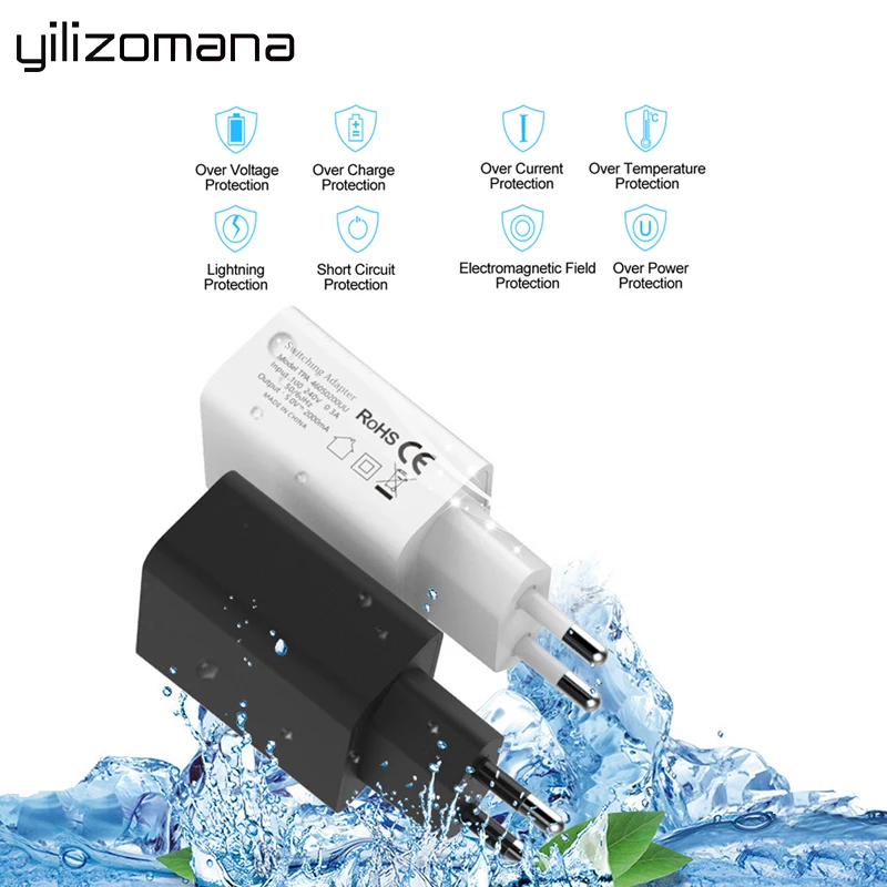 Быстрое зарядное устройство YILIZOMANA QC3.0 с вилкой для ЕС и США iPhone 6 7 8 X XS Xiaomi Mi HuaWei Mate