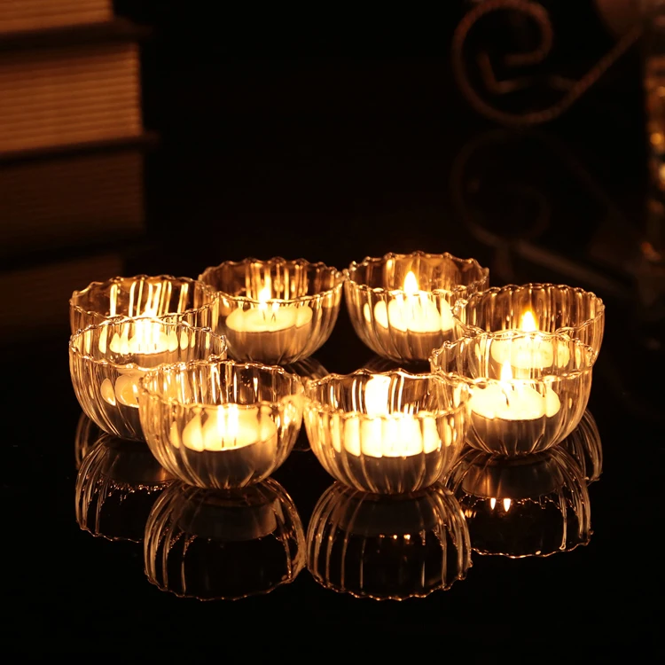 Freeship 5 X Clear Floating Glass Candle Holder Strip glass cup Table