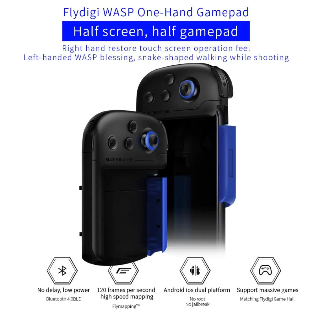 

Flydigi WASP One-handed Gamepad Physical CapAir Mapping Joystick Mobile Game Controller PUBG for iOS and Android
