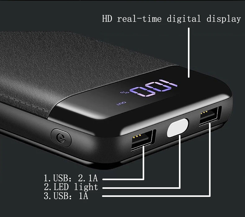 30000 мАч Внешний аккумулятор PoverBank 2 USB lcd power Bank портативное зарядное устройство для мобильного телефона Xiaomi Mi iphone XS Max 7 8