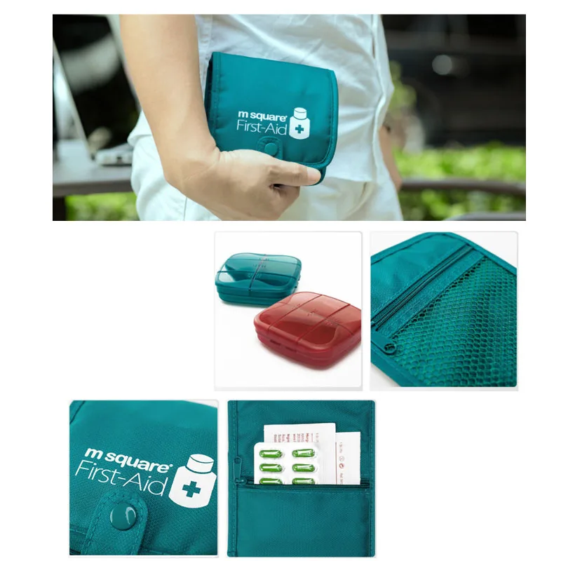 Kit de primeros auxilios de supervivencia de emergencia portátil de viaje al aire libre y caja de pastillas de gran capacidad paquete de alivio multifuncional para acampar en casa