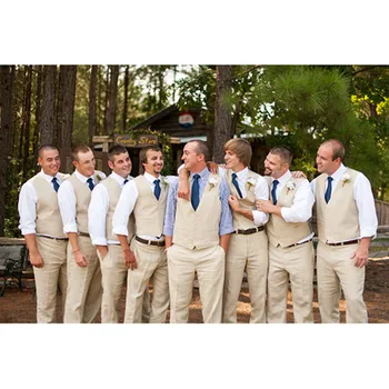 

Latest Coat Pant Design Champagne Beach Wedding Men Suit Slim Fit 2 Piece Groomsman Tuxedo Custom mens Suits Vestidos Vest+Pant