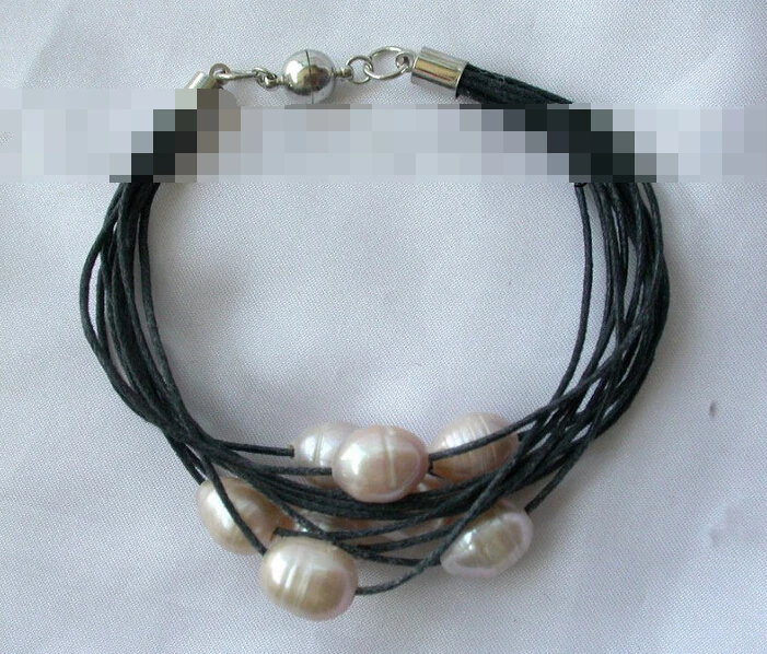 

FREE SHIPPING>>>@@ > 01051 11rows baroque purple freshwater cultured pearl bracelet