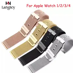 2019 Новый Нержавеющая сталь сетки Ремешки для наручных часов Apple Watch 1/2/3/4 38-40/42-44 мм ремешки с разъемом HDMI Аксессуары для часов