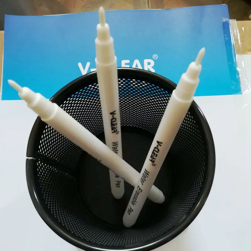 VCLEAR 수용성 펜 화이트 컬러 3 Pcs Wasable 잉크 섬유 가죽 지울 수있는 마킹 펜 패브릭 지울 수있는 마커 펜