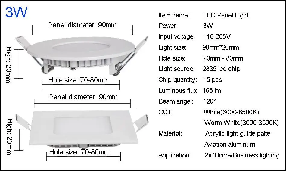 10 шт. 15 Вт LED Панель свет AC85 ~ 265 В Светильники круглый квадратный ультра тонкий Светодиодные осветительные панели SMD2835 для дома освещение