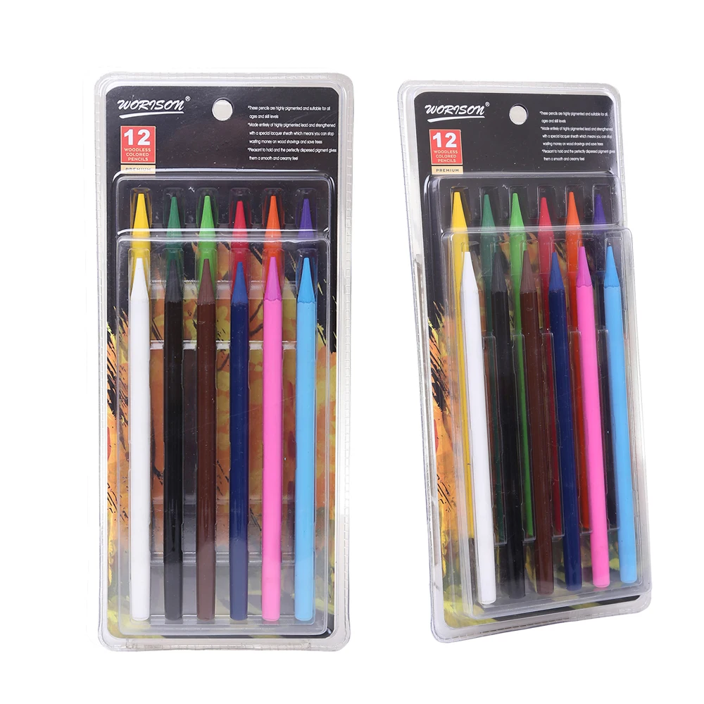 12 Colori Woodless Matite Colorate Premium hightly Matita di Colore Set Disegno Matite Per I Bambini Buon Regalo lapices de colores in 12 Colori Woodless