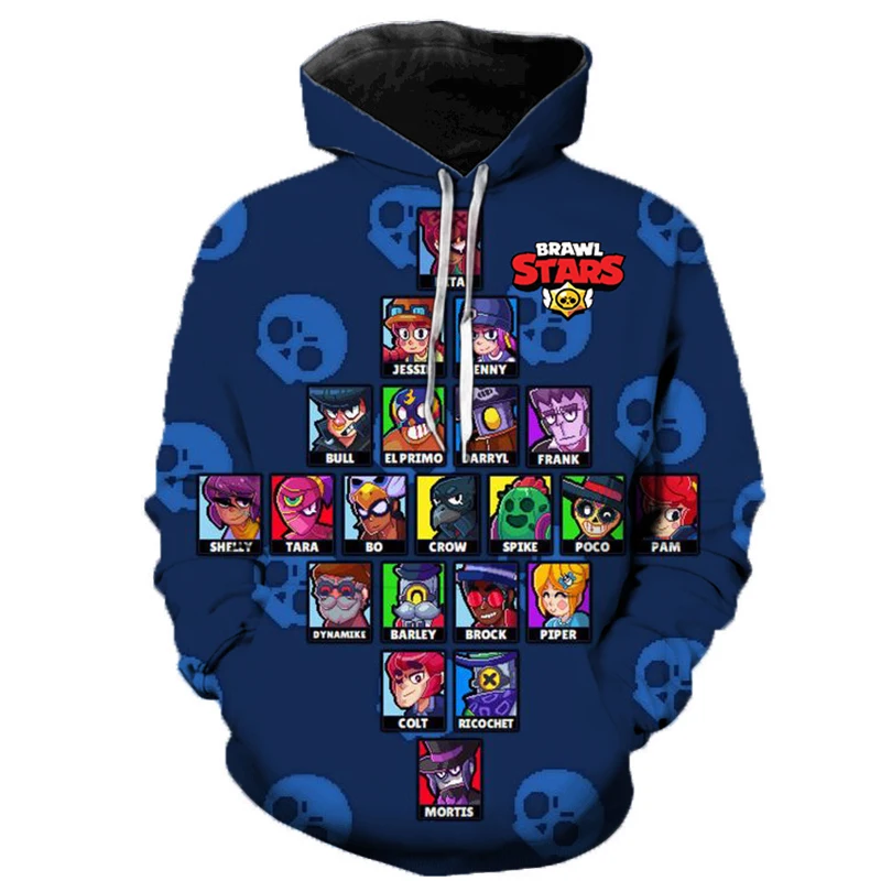 

Summer Fashion Casual New Game Brawl Stars Hooded Sweatshirts 3D Print Popular Game Brawl Stars Men Women Tops Plus Size Hoodies