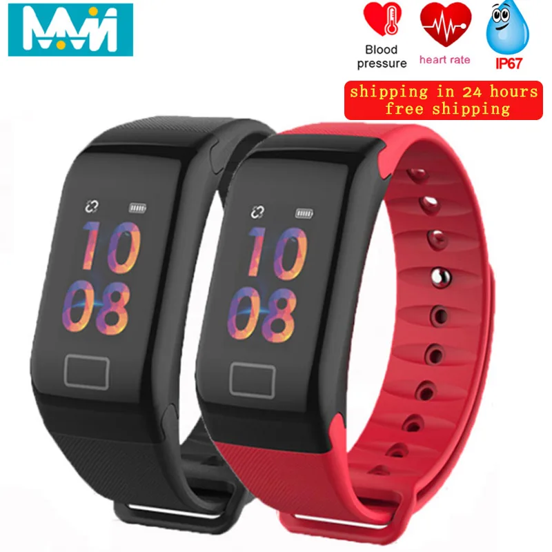 

F1 PLUS Smart Bracelet Blood Pressure Waterproof Fitness Step motion meter Tracker Heart Rate Monitor Smart Band for Android IOS