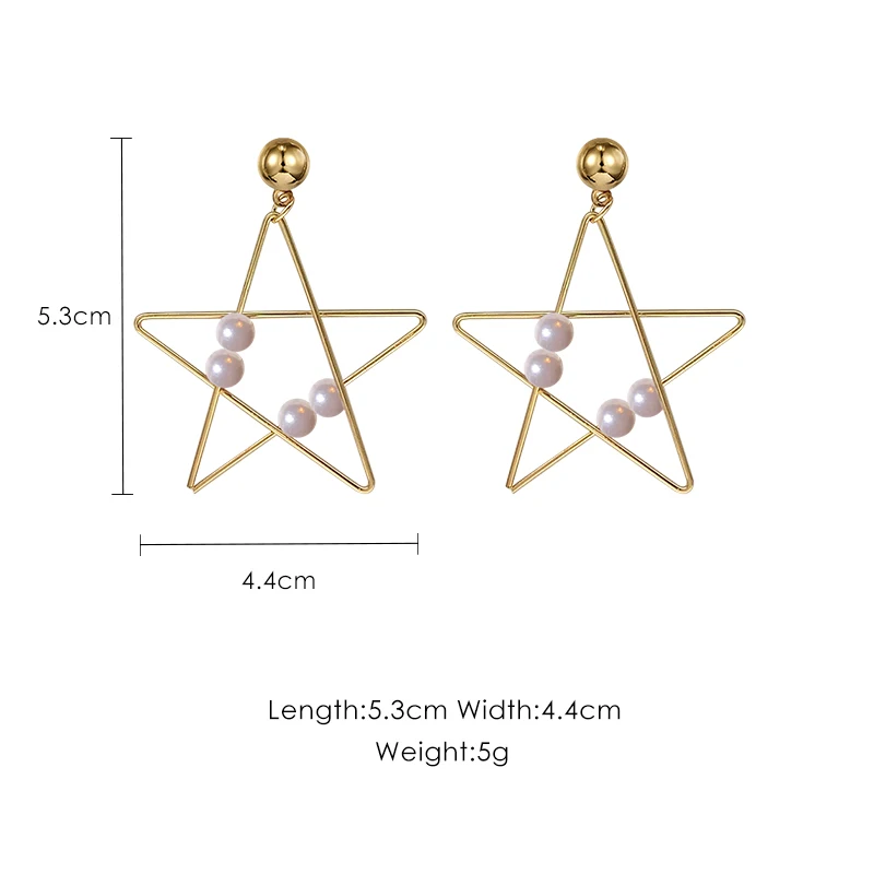 

2019 new star earrings female earrings temperament personality earrings five-pointed star earrings