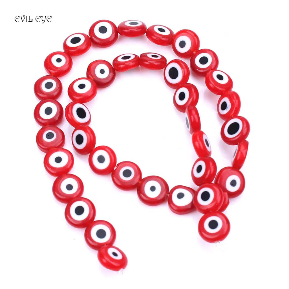 

Fashion 36pcs/strand Lucky Evil Eye Glass Beads Round Charms Jewelry For Necklace Bracelet Accessories