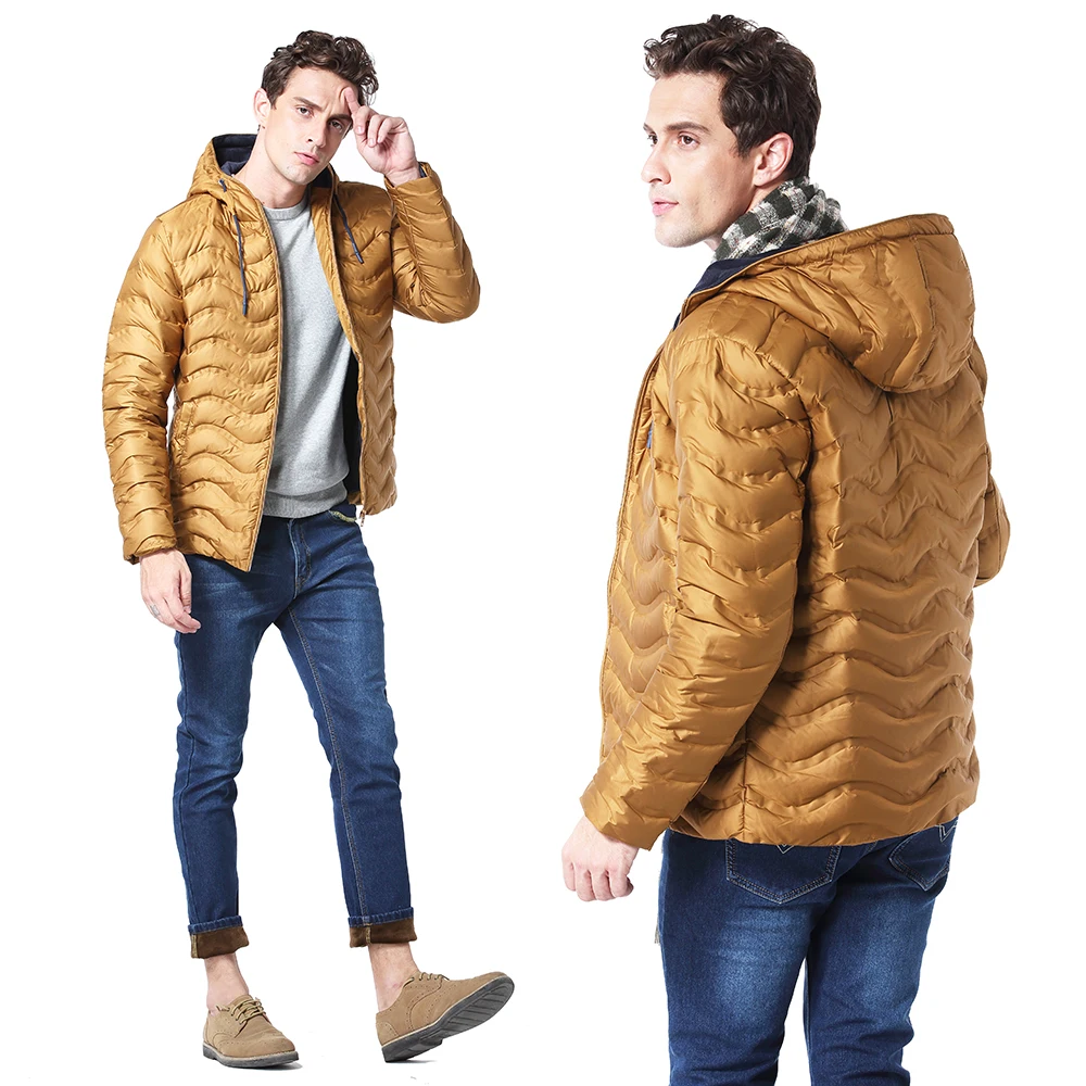 Vomint зимняя мужская пуховая флисовая толстовка с капюшоном, волнистое шитье, 80% пуховые теплые куртки, повседневное однотонное пальто, мужские куртки P6WI9385