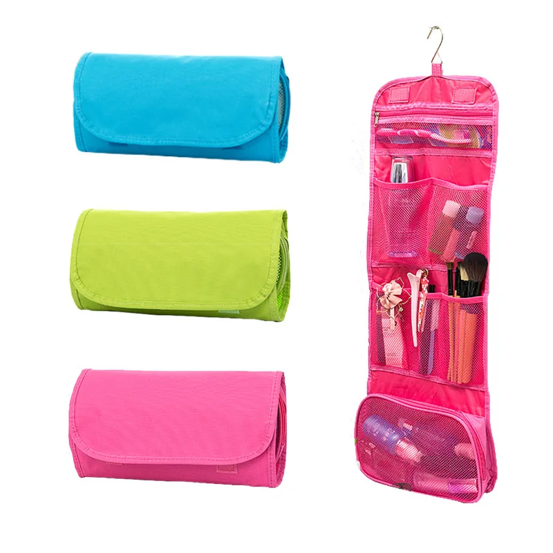  Womens Ladies Travel Toiletry Folding Hanging Wash Cosmetic Makeup Storage Bag Portable Organizer F