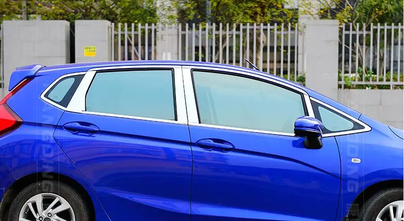 Для Honda Fit jazz Стикеры для машин из нержавеющей стали Стекло окно декоративная подушка средняя стойка полоса отделка капот