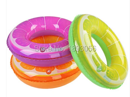 

Water Sports GIFT Fruit Pool Floats Inflatable Purple Lemon Orange Circle PVC Toy 60cm Kid Flotadores Inchables Swimming Tube