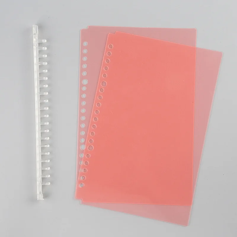 2pair/set A5 B5 Original 20/26 Hole Transparent PP Loose Leaf Binder Circle Calendar Ring Notebook Cover Diary Weekly Organizer