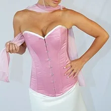 Лидер продаж прекрасный чистый Для Женщин Атлас сексуальное бюстье Кружево до костей Топ корсет Overbust парчи плюс Размеры S-6XL