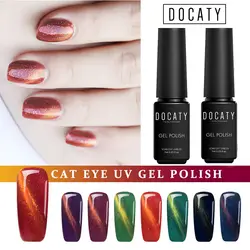 Docaty Гель-лак для ногтей 1 шт. 2019 новейший УФ светодиодный огонь кошачий глаз 3D цветной магнит DIY маникюрный лак сияющий цвет растворимый лак