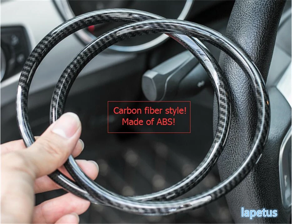 

Lapetus Dashboard Outlet Decoration Ring Cover Trim 2 Pcs / Carbon Fiber Style Fit For Ford Mustang 2015 2016 2017 2018 2019 ABS