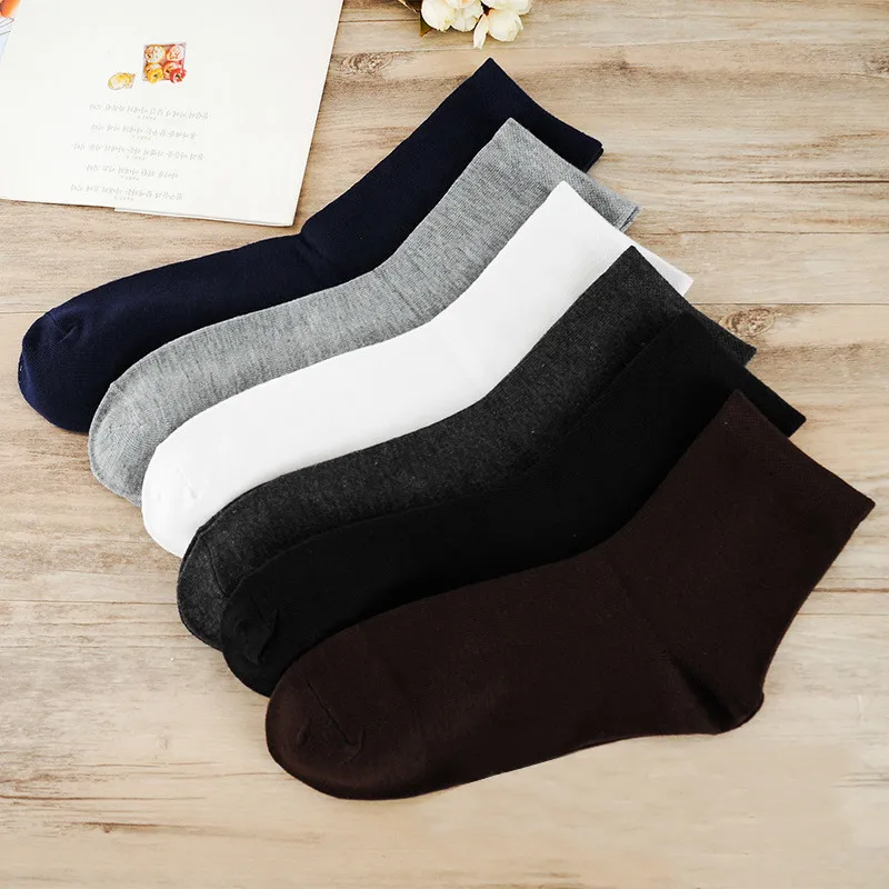 Miaoxi 6 пар/лот новое качество Эластичность Осень Зима повседневные мужские носки бизнес стиль осенние однотонные теплые носки для мужчин