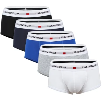 

LANVIBUM Classic Design Breathable Cotton Boxer Trunk Men Underwear Sexy Underpants Cueca Masculina Homme Marca Boxer S02BO