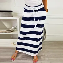 Skirts Women Fashion Stripe Hight Waist Maxi Long Maxi Pencil Skirt Womens Harajuku Elegant faldas mujer moda