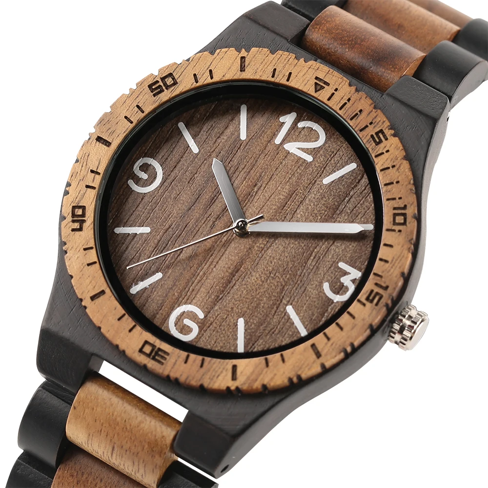 

Creative Father's Day Gift Bamboo Wooden Wrist Watch Casual Sport Men Timber Bangle Clock Full Wood Quartz Watches Male Relogio