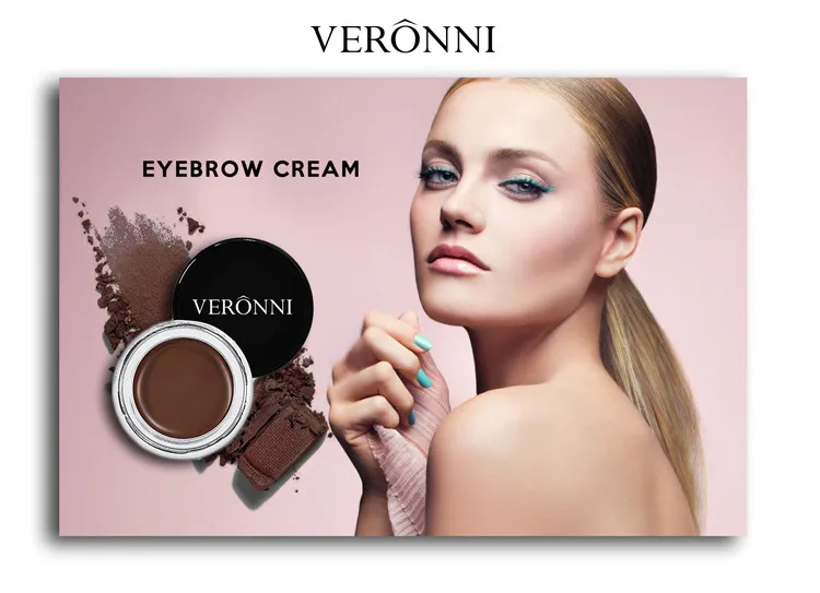 Гель для бровей коричневый 6 цветов самый продаваемый продукт высокие тени для бровей VERONNI макияж бровей Гель для бровей с щеткой для бровей инструменты