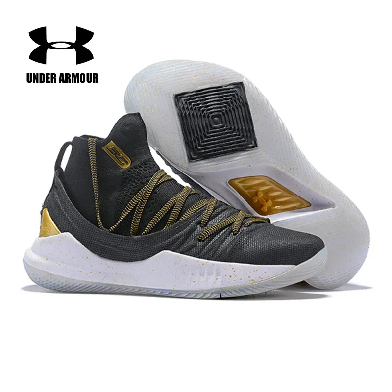 

Under Armour Men Curry 5 Basketball Shoes Wearable New Sport Basketball Sock Sneakers Male Athletic Cushioning Breathable Shoes