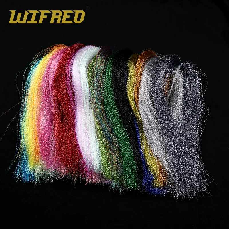 

10 Packs 28 Colors Sparkle Flashabou Tinsels Black Chartreuse Pearl Pink Color Sabiki Treble Hook Lure Flash Fly Tying Material