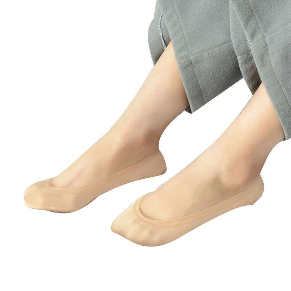 Летние ультратонкие носки; женские короткие тапочки; однотонные невидимые Спортивные балетки; мягкие носки-лодочки; чулочно-носочные изделия - Цвет: Dark Skin