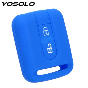 

YOSOLO Silicone Key Protect Bag Key Cover Fob For Nissan Qashqai Micra Navara Almera 2 Buttons Auto Accessories Key Case for Car