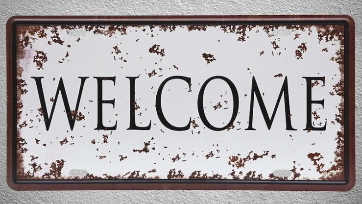 

1 pc Welcome home store house shop Tin Plates Signs Brussel wall man cave Decoration Metal Art Vintage Poster
