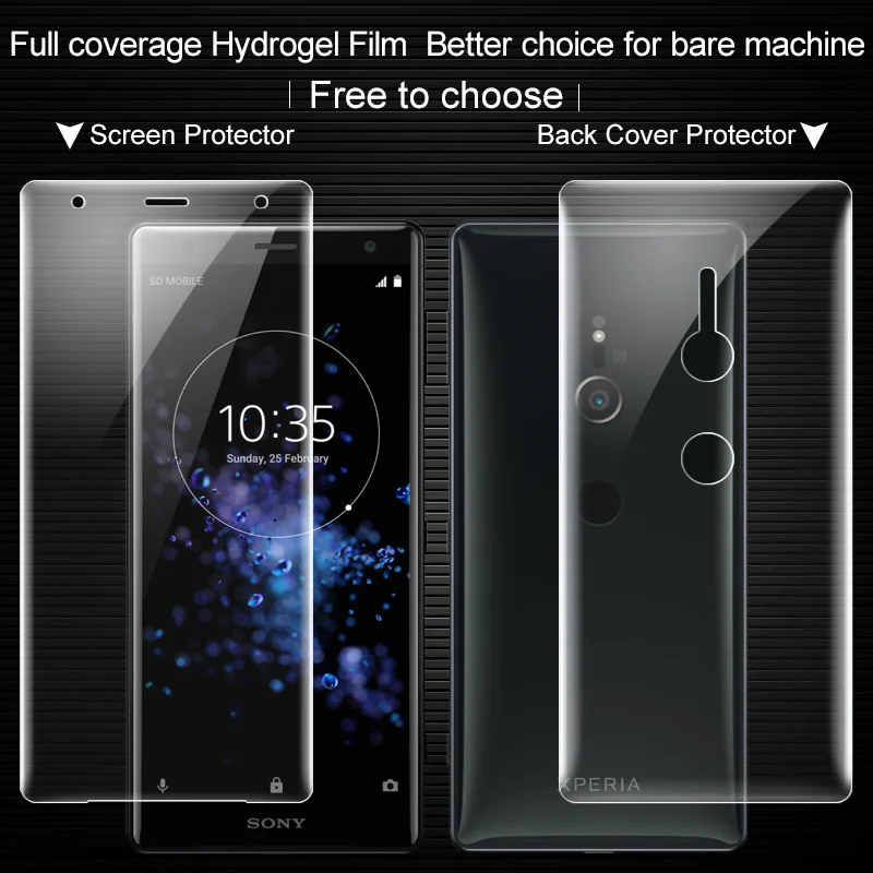 Full coverage for Sony Xperia XZ2 Full Screen protector and Back cover protector Imak Hydrogel 2 protective Film for Sony XZ2