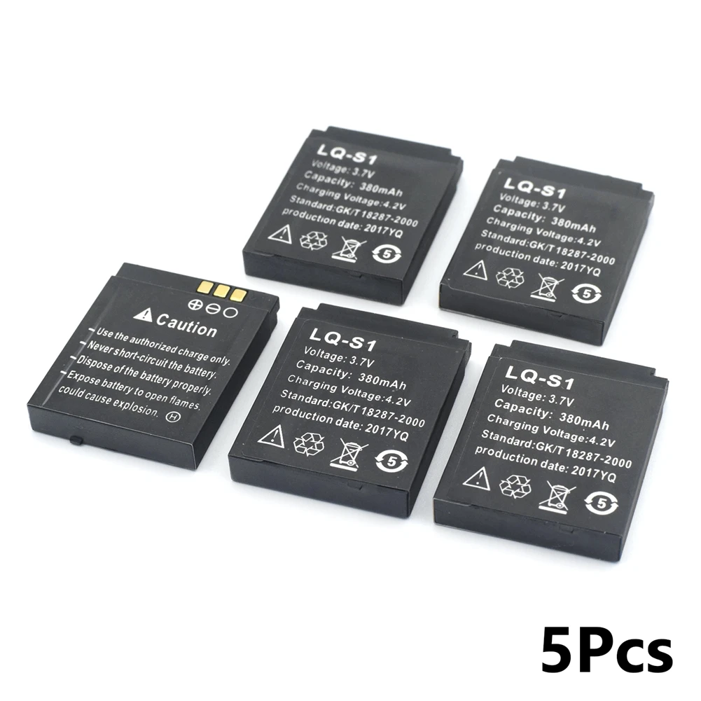 

YCDC Top Brand Smart Watch Battery LQ-S1 3.7V 380MAH RECHARGEABLE LI-ION POLYMER SMART WATCH DZ09 BATTERY 5PCS