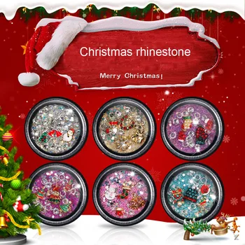 

Nail art rhinestones Christmas alloy nail paste Fairy Pearls glitter sequins transparent bottom drill sticker BZ087