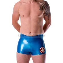 Латекс резиновая форма короткие штаны сексуальные обтягивающие боксеры Нижнее бельё