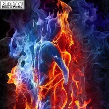 

Full Square Diamond 5D DIY Diamond Painting "Ice & Fire Love Kiss" Embroidery Cross Stitch Rhinestone Mosaic Painting Decor Gift