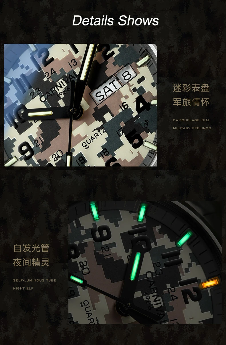 Карнавальные Мужские Спорт Военная T25 трития световой 30 м Водонепроницаемый кожаный ремешок для часов кварцевые часы для дайвинга