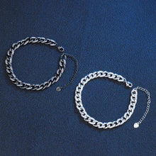 Fashion Unisex Punk Bracelets for Women or Men Cubic Zirconia Crystal Chain Link Bracelet Gift