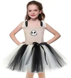 2019 Cry Jack дьявол платье пачка кошмар перед Рождество детский костюм на Хэллоуин для детей Призрак обувь девочек карнавальное платье