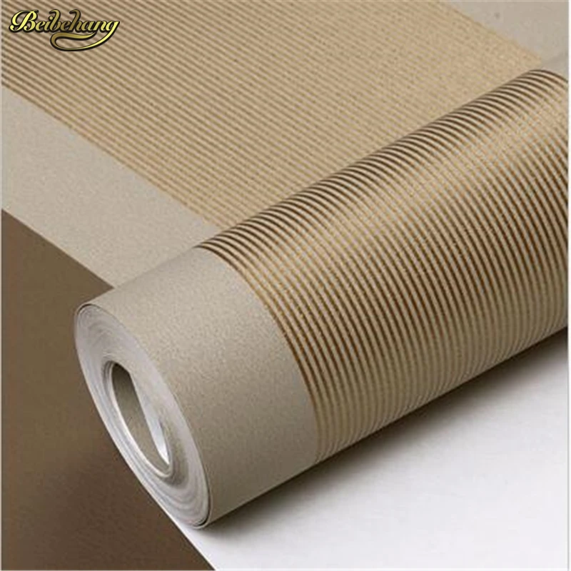 beibehang 3D Wall Paper Stripe Wallpaper Flocking Bedroom or Living Room or TV Background Wall Beige Grey .papel de parede Roll beibehang 3D Wall Paper Stripe Wallpaper Flocking Bedroom or Living Room or TV Background Wall Beige Grey .papel de parede Roll