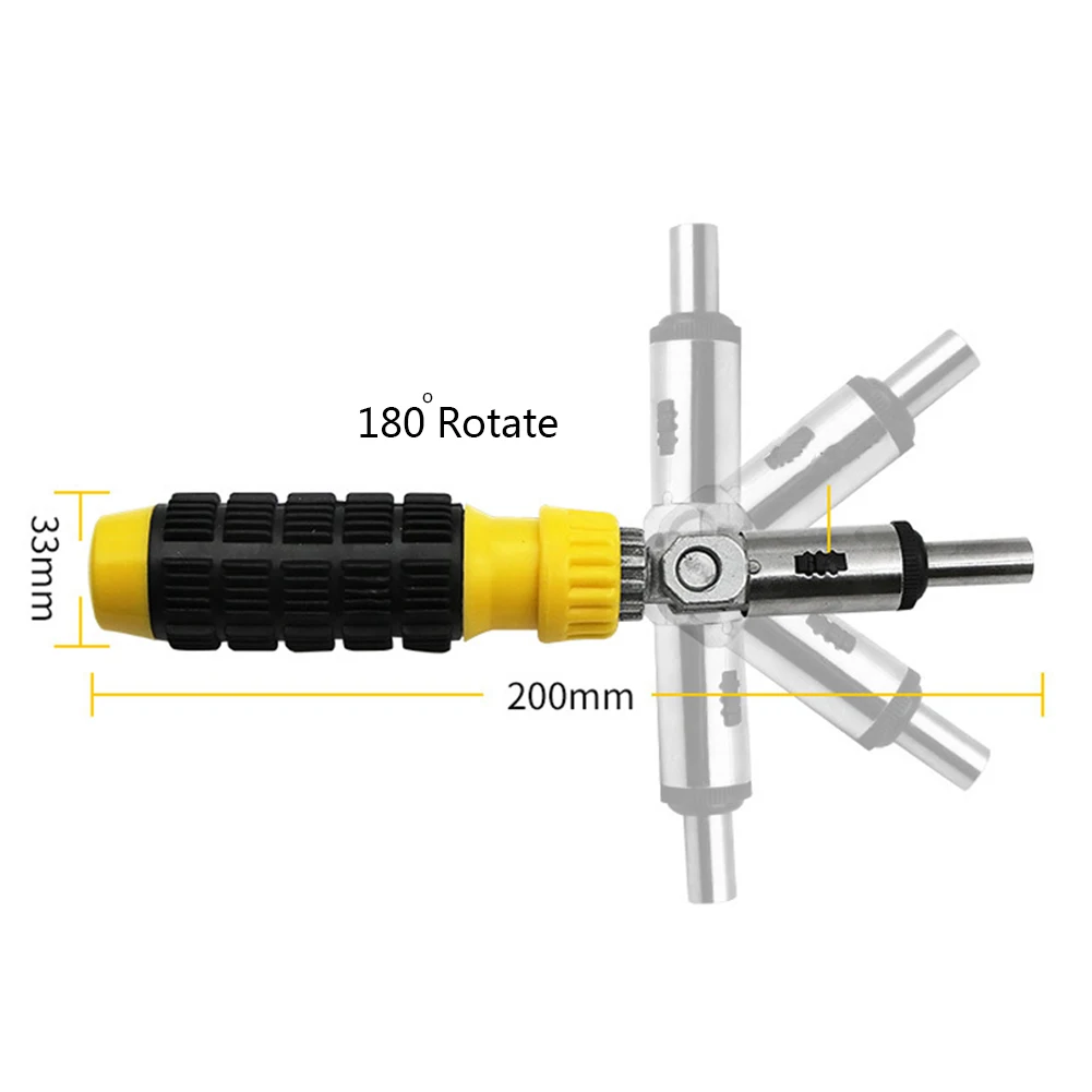 

Multitool 1/4 Inch Ratcheting Screwdriver Rotating Household General Tools Drive Tackle Portable Repair Tool