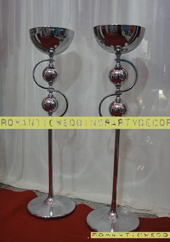 

10 PCS 125cm /49" Fast Delivery Silver wedding party road lead Wedding Table centerpiece Flower vase Party Decoration