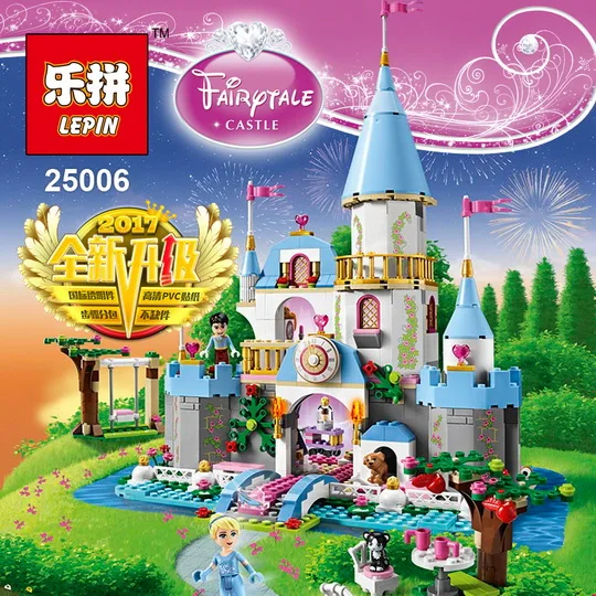 

Lepin 25006 697pcs Friend Princess Cinderella's Romantic Castle Girls Building Block Compatible 41055 Brick Toy
